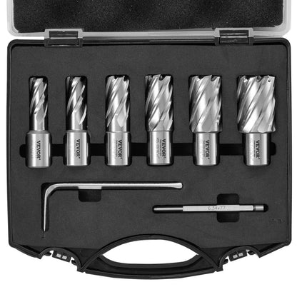 10190010146 - 6-Piece VEVOR Annular Cutter Set with 1" Depth, High-Speed Steel