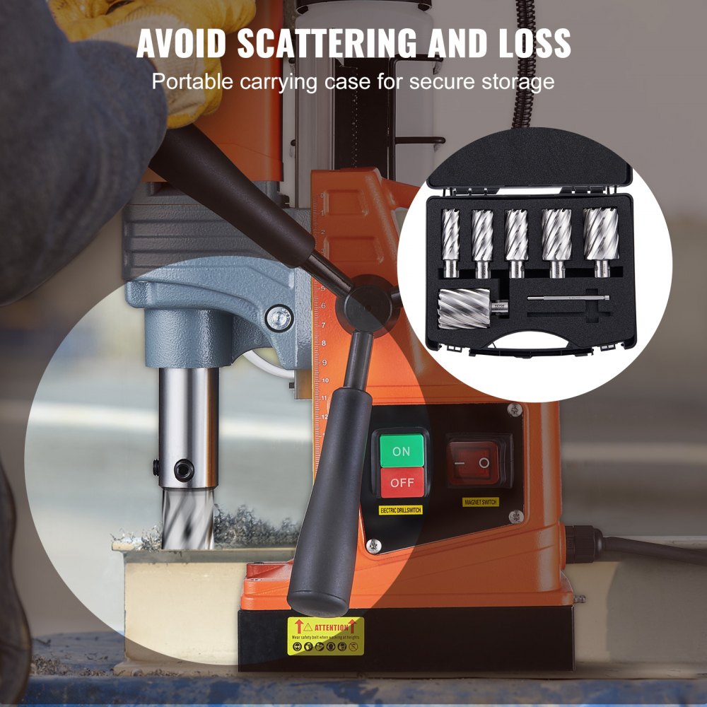 10190010215 - VEVOR 6-Piece Annular Cutter Set, 1" to 2" Steel Drill Bits