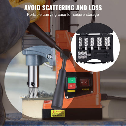 10190010215 - VEVOR 6-Piece Annular Cutter Set, 1" to 2" Steel Drill Bits