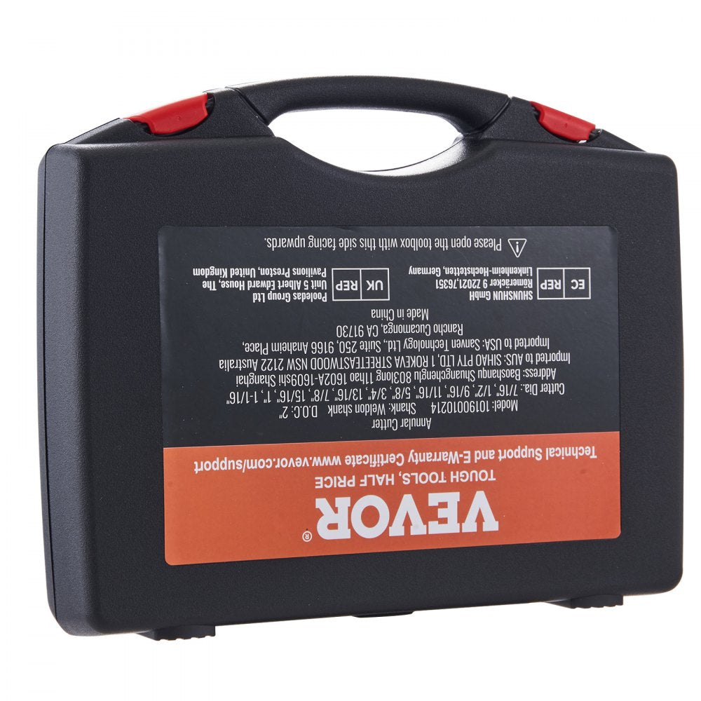 10190010215 - VEVOR 6-Piece Annular Cutter Set, 1" to 2" Steel Drill Bits