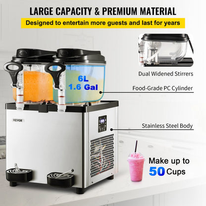 XC212A - 12L Dual Tank Slushy Machine for Bars and Parties