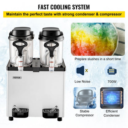 XC212A - 12L Dual Tank Slushy Machine for Bars and Parties