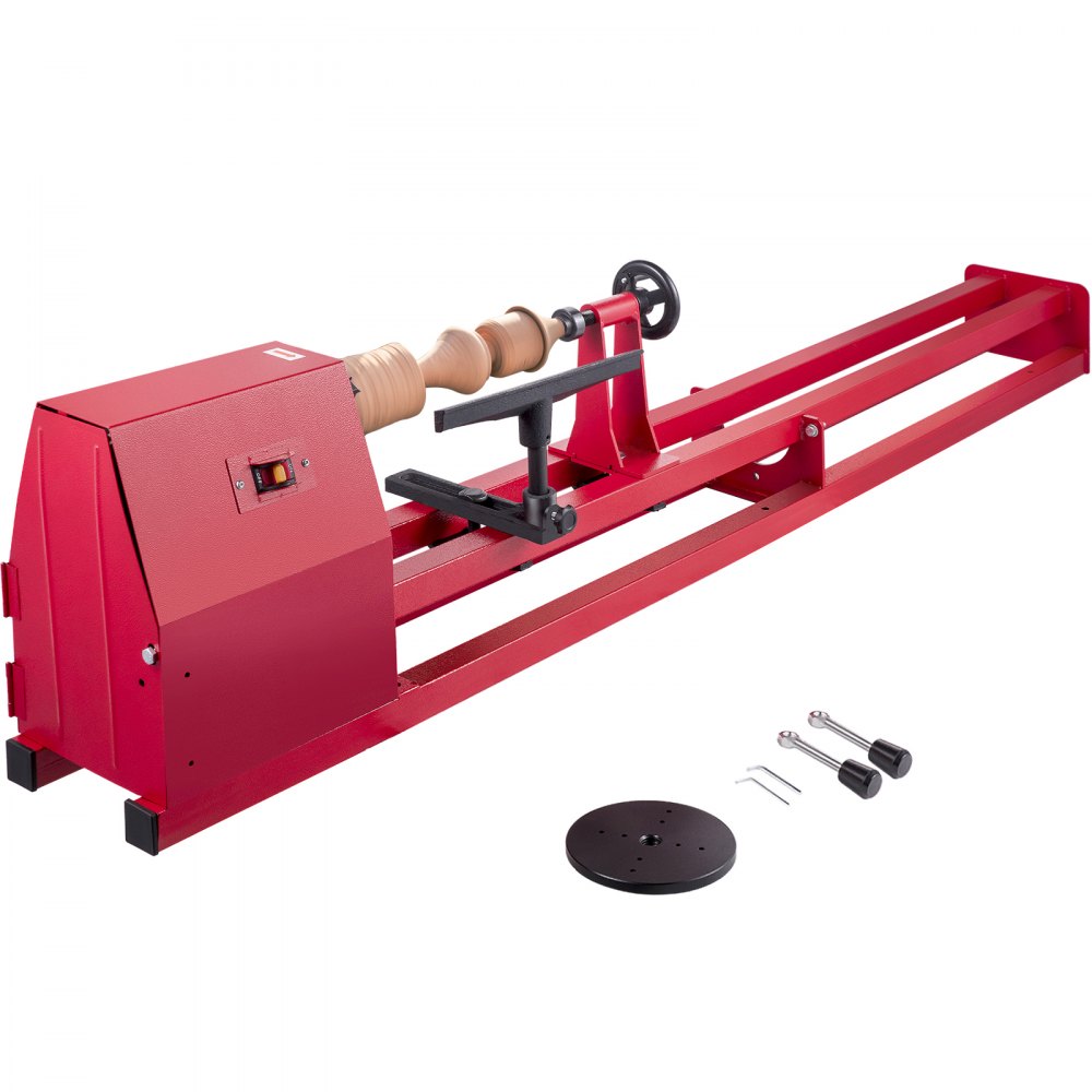 010353330818 - 14"x40" Steel Wood Lathe with 375W Motor, User-Friendly Design