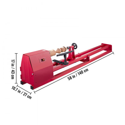 010353330818 - 14"x40" Steel Wood Lathe with 375W Motor, User-Friendly Design
