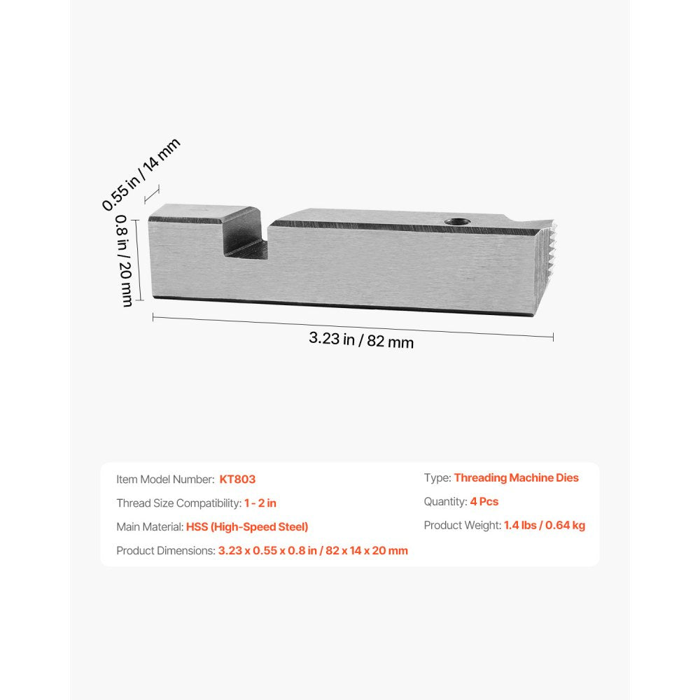 KT803 - 1"-2" HSS Threading Dies for Precision Pipe Threading
