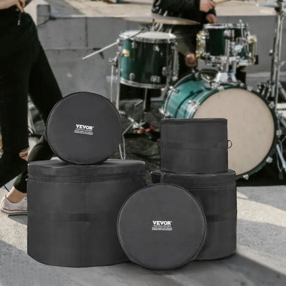 JZGB-01A - Durable 1680D Drum Bag Set with Thick Padding for 5 Drums