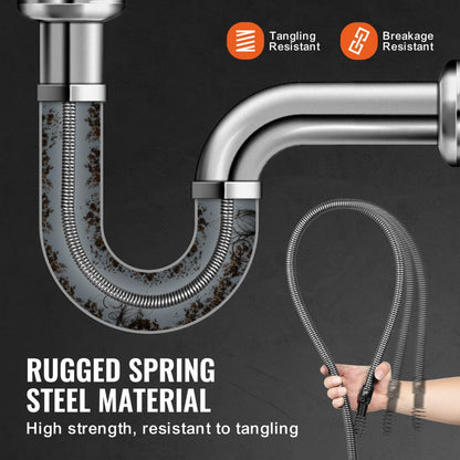 RC-9001C - 100FT Drain Cleaning Cable for Pipes 3.9" to 7.9"