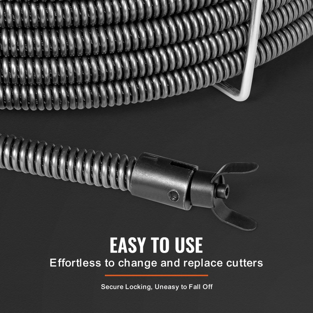 RC-9001C - 100FT Drain Cleaning Cable for Pipes 3.9" to 7.9"