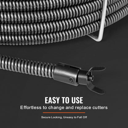 RC-9001C - 100FT Drain Cleaning Cable for Pipes 3.9" to 7.9"