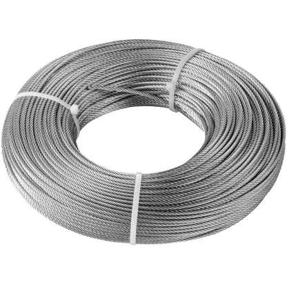 010628551749 - 100' T316 Stainless Steel Wire Rope, 1760 lbs Capacity