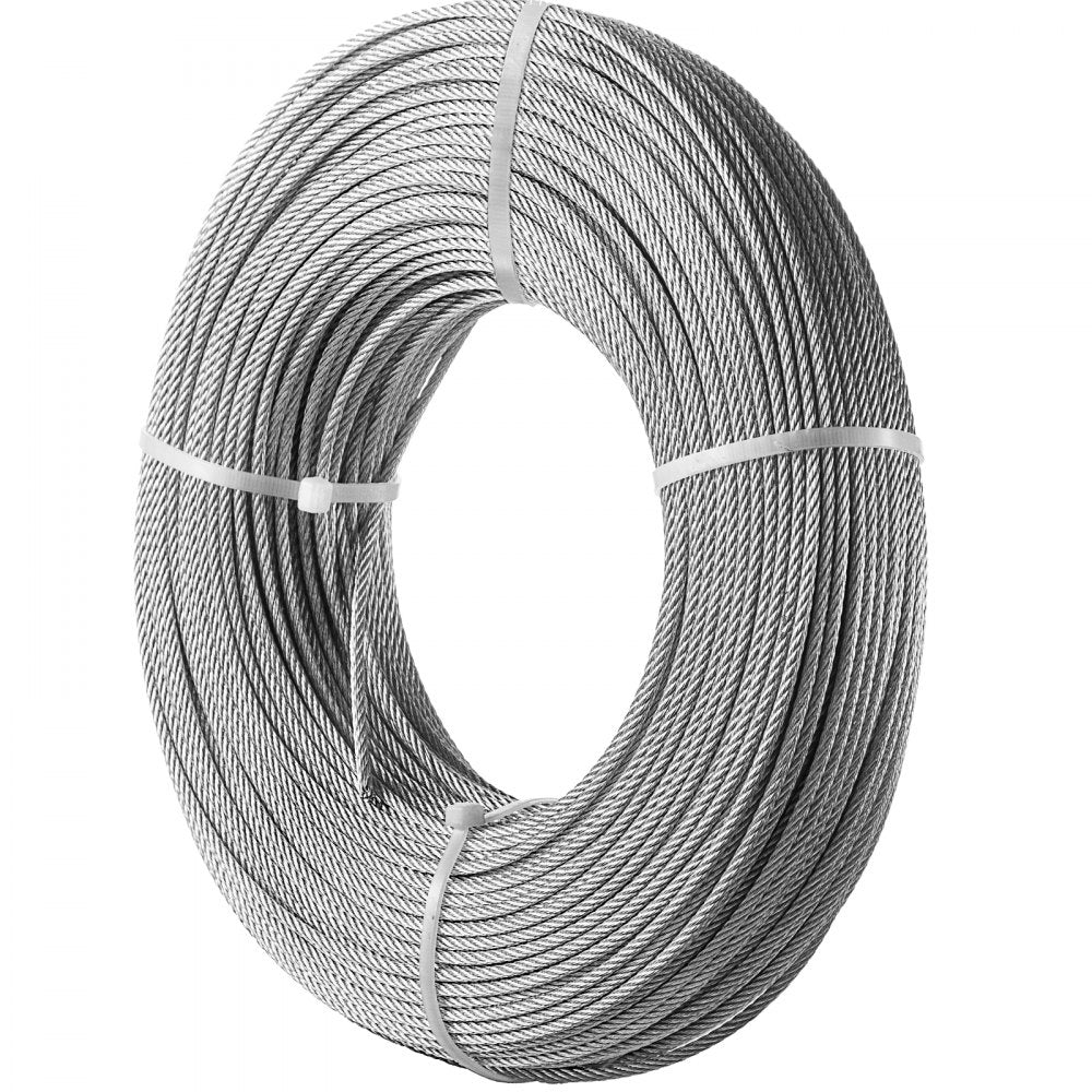 010628551749 - 100' T316 Stainless Steel Wire Rope, 1760 lbs Capacity
