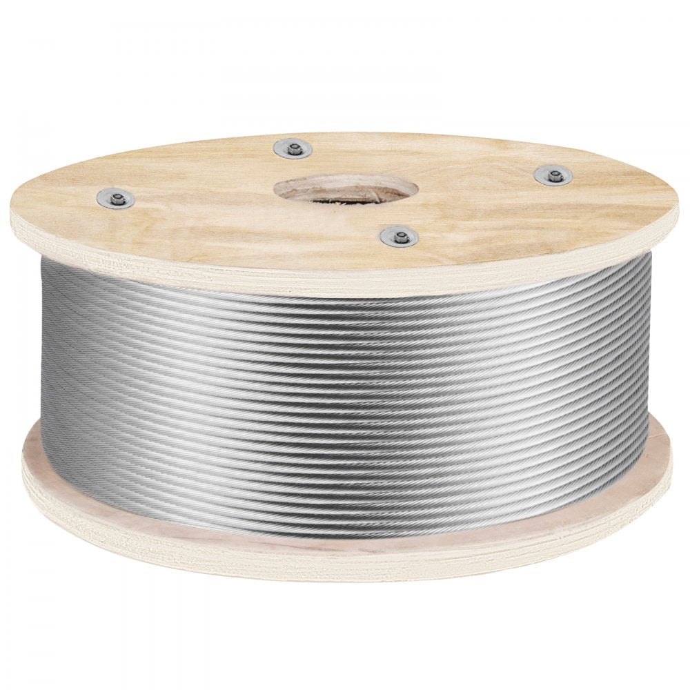 010818351373 - 500' T316 Stainless Steel Wire Rope with 4200 lb Strength
