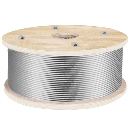 010818351373 - 500' T316 Stainless Steel Wire Rope with 4200 lb Strength