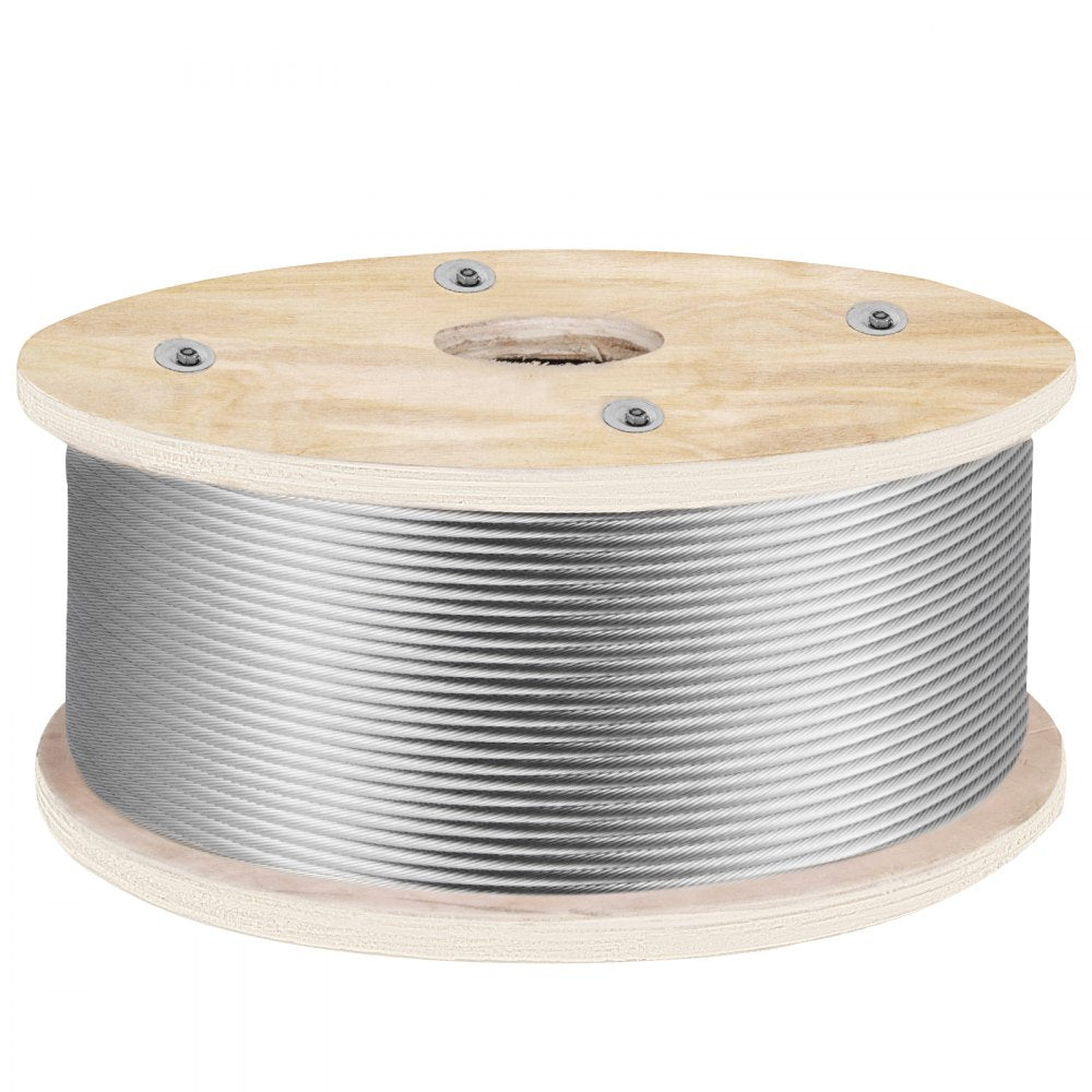 010818351373 - 500' T316 Stainless Steel Wire Rope with 4200 lb Strength