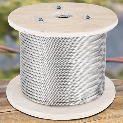 010426663893 - 500FT T316 Stainless Steel Wire Rope, 3300 lbs Strength