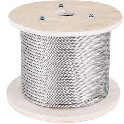 010426663893 - 500FT T316 Stainless Steel Wire Rope, 3300 lbs Strength