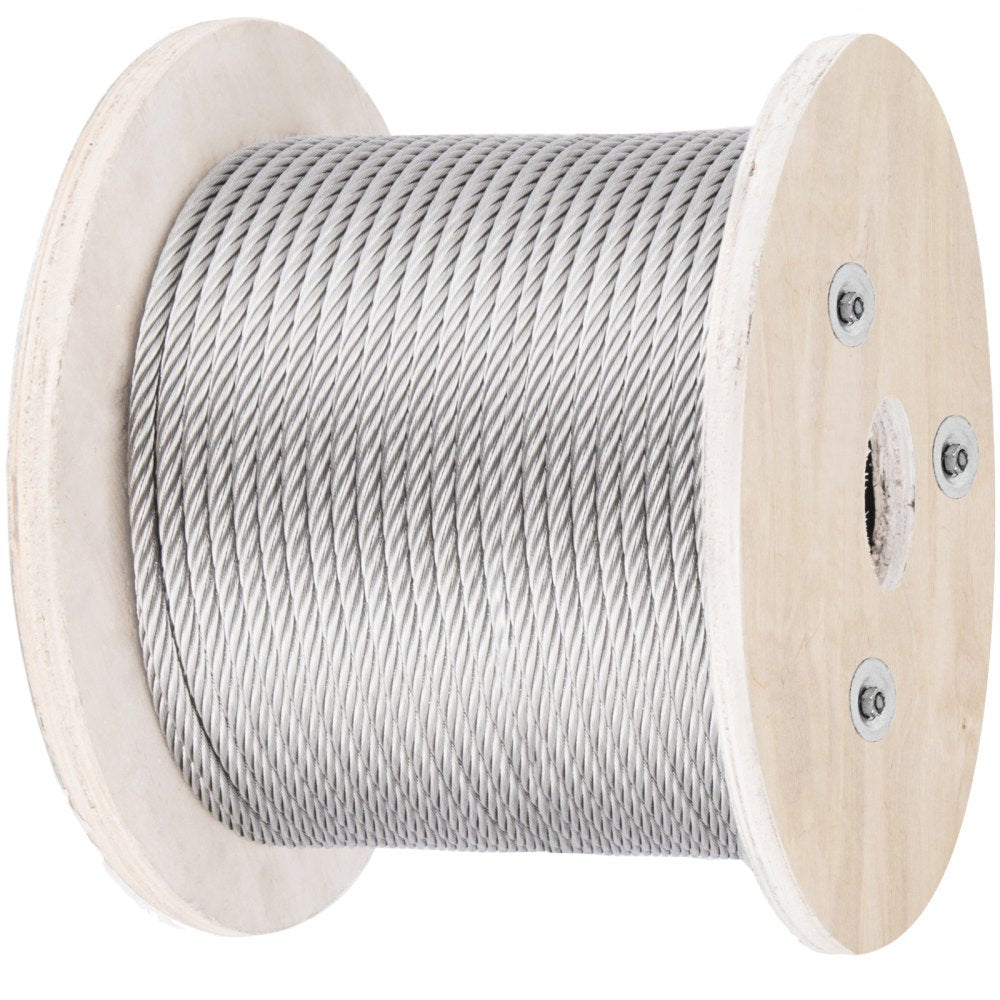 010426663893 - 500FT T316 Stainless Steel Wire Rope, 3300 lbs Strength