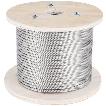 010426663893 - 500FT T316 Stainless Steel Wire Rope, 3300 lbs Strength