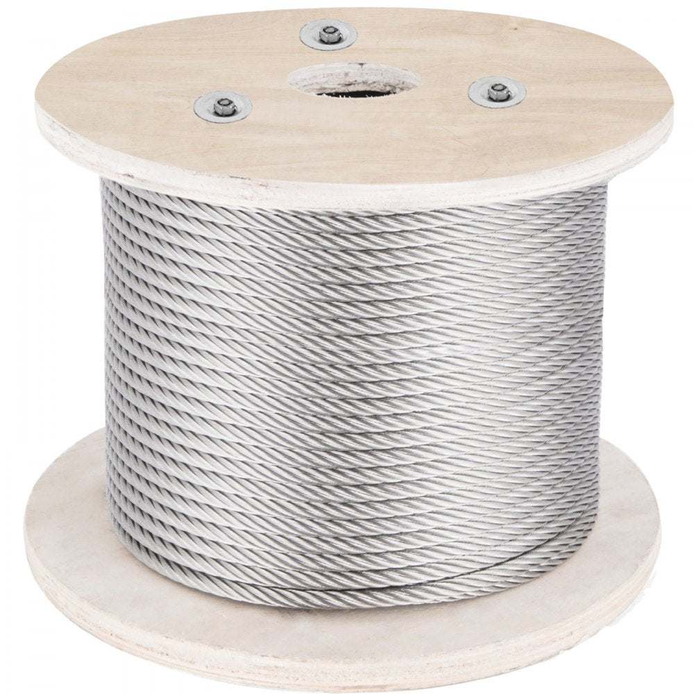 010426663893 - 500FT T316 Stainless Steel Wire Rope, 3300 lbs Strength