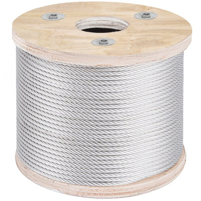 010284938351 - 3/16"x250ft T304 Stainless Steel Cable, 3700lbs Strength