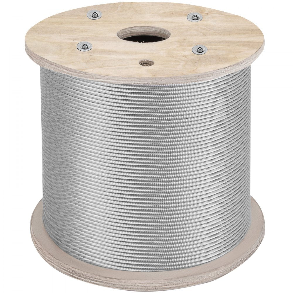 010934543929 - 304 Stainless Steel 1/4" Wire Rope, 200ft, 6400 lbs Strength