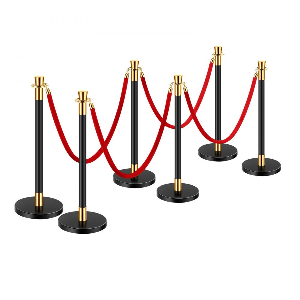 HJHGT320PDTCRED6-4 - Durable Stainless Steel Stanchion with 1.5m Velvet Rope