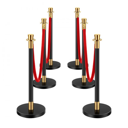 HJHGT320PDTCRED6-4 - Durable Stainless Steel Stanchion with 1.5m Velvet Rope