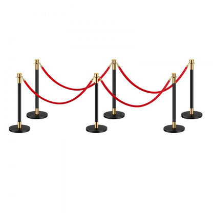 HJHGT320PDTCRED6-4 - Durable Stainless Steel Stanchion with 1.5m Velvet Rope