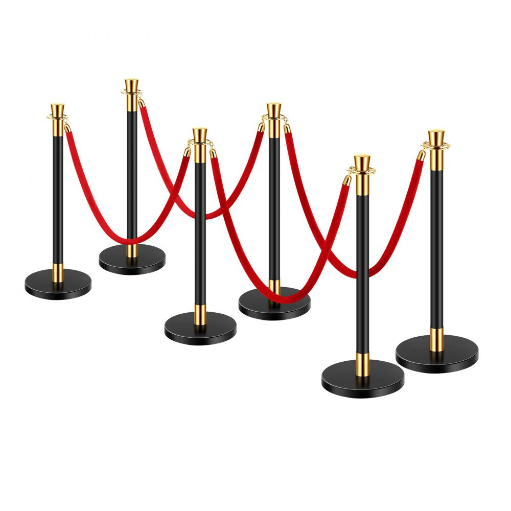 HJHGT320PDTCRED6-4 - Durable Stainless Steel Stanchion with 1.5m Velvet Rope