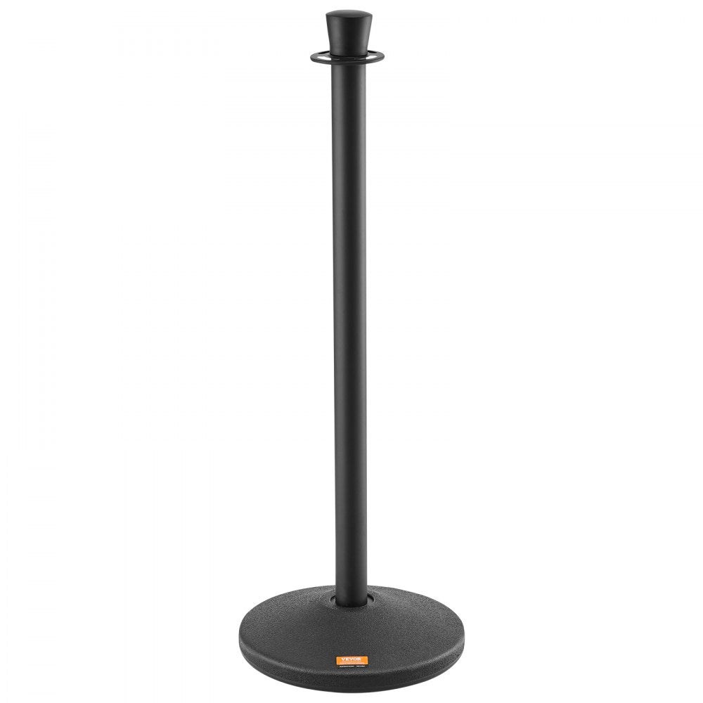 HGHGTTC6-6 - Durable Carbon Steel Stanchion Posts with Fillable Bases, 6-Pack