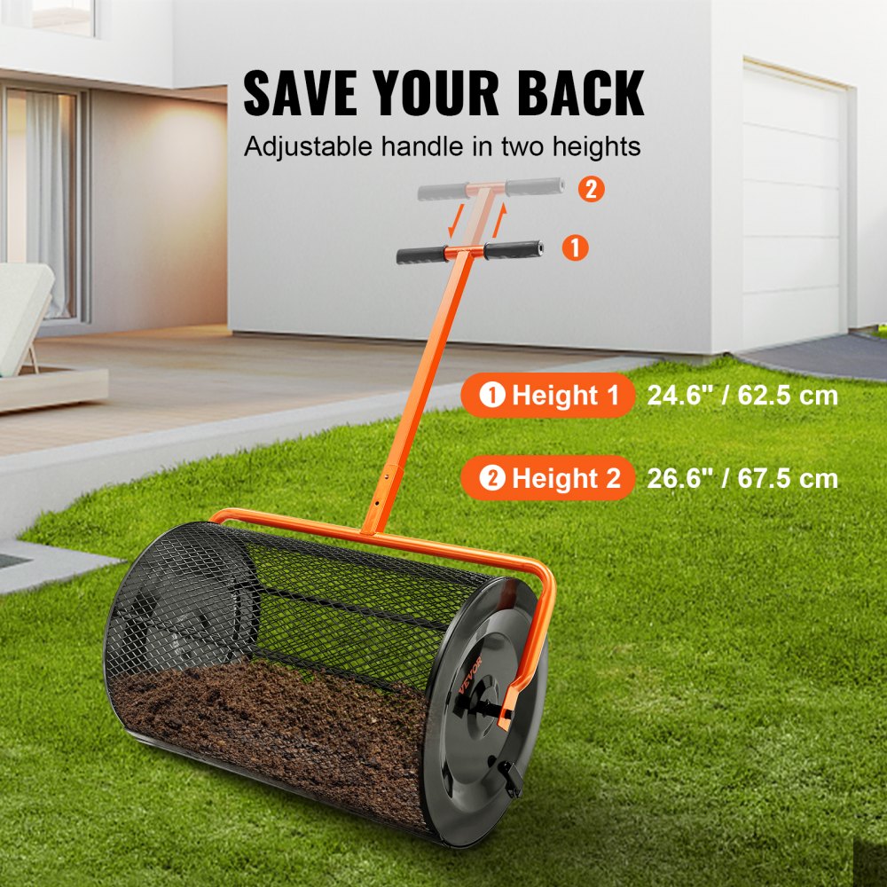 TC2002B - 24-Inch Steel Compost Spreader for Easy Garden Care