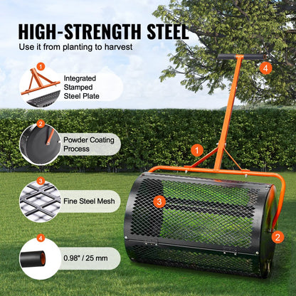 GT02 - 24-Inch Adjustable Compost Spreader with Side Lock for Lawn Care