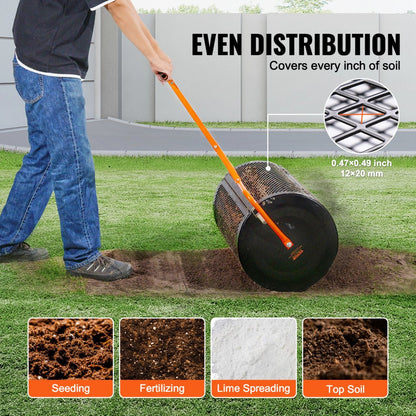 GT02 - 24-Inch Adjustable Compost Spreader with Side Lock for Lawn Care