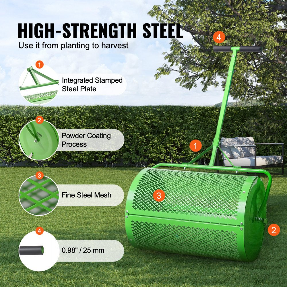 GT01 - 24-Inch Durable Compost Spreader with Adjustable Handle