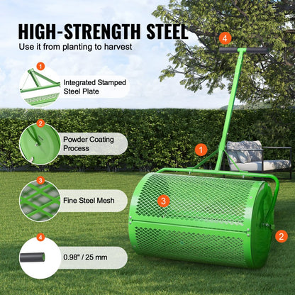 GT01 - 24-Inch Durable Compost Spreader with Adjustable Handle