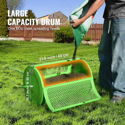 GT01 - 24-Inch Durable Compost Spreader with Adjustable Handle
