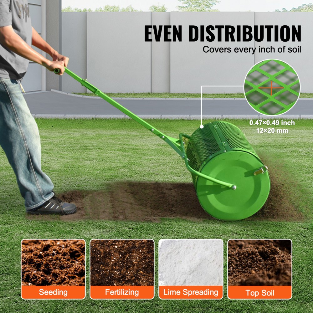 GT01 - 24-Inch Durable Compost Spreader with Adjustable Handle