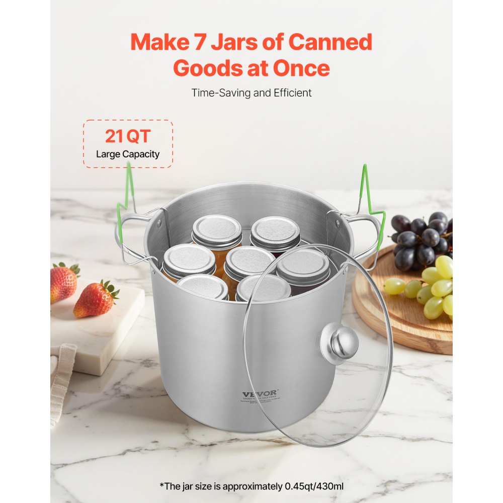 HS-003 - Durable Large Capacity Canning Pot with Rack & Lid