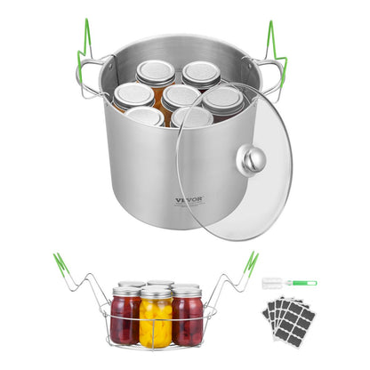 HS-003 - Durable Large Capacity Canning Pot with Rack & Lid