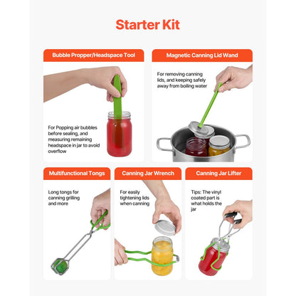 HS-004 - Essential 9-Piece Stainless Steel Canning Kit for Home Cooks