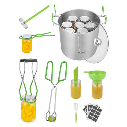 HS-004 - Essential 9-Piece Stainless Steel Canning Kit for Home Cooks
