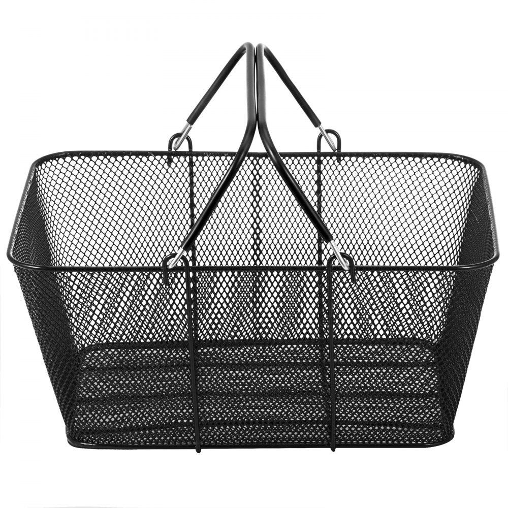Store Baskets Black - Sturdy Metal Shopping Baskets, 16.1 x 12.2 In