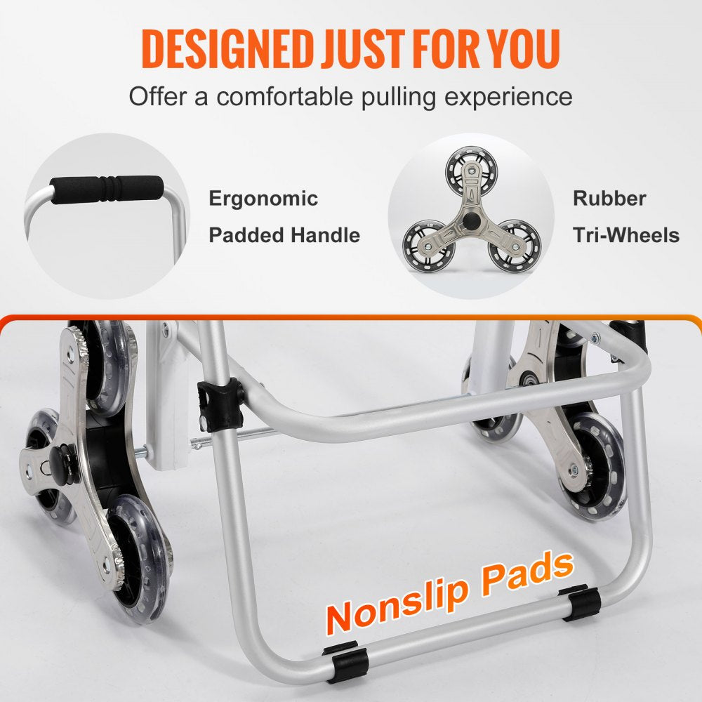 010377259528 - 50L VEVOR Stair Climbing Cart with Waterproof Bag & Seat