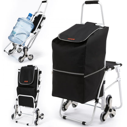 010377259528 - 50L VEVOR Stair Climbing Cart with Waterproof Bag & Seat