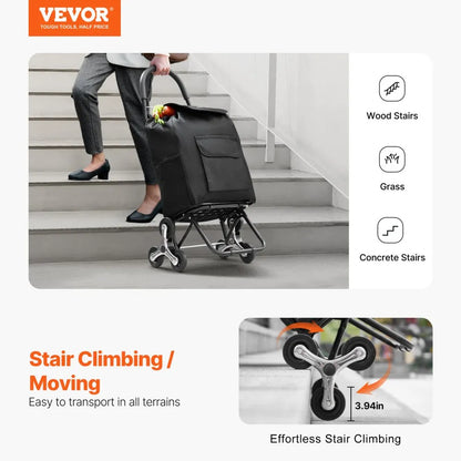 2028B - Foldable Stair Climbing Cart with 36L Storage Space & 6 Wheels