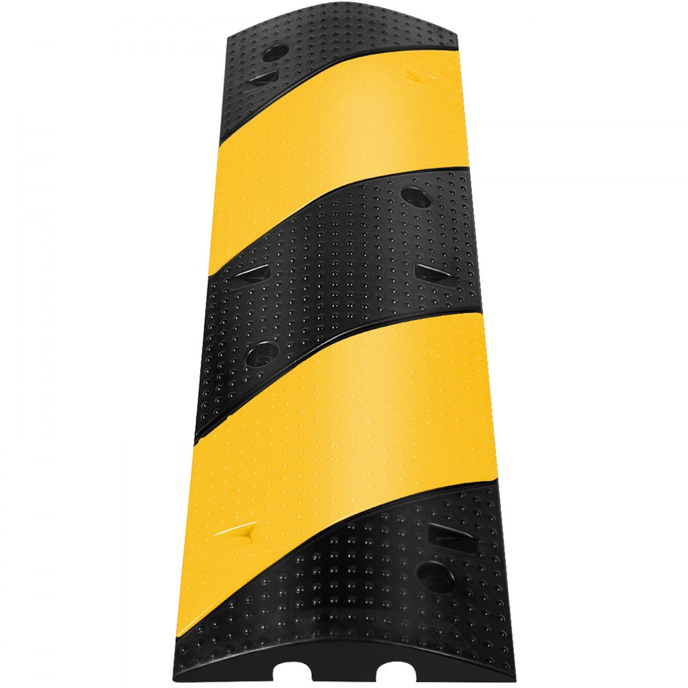 010319323186 - Durable Rubber Speed Bump 35.4"L with Reflective Yellow for Night Safety