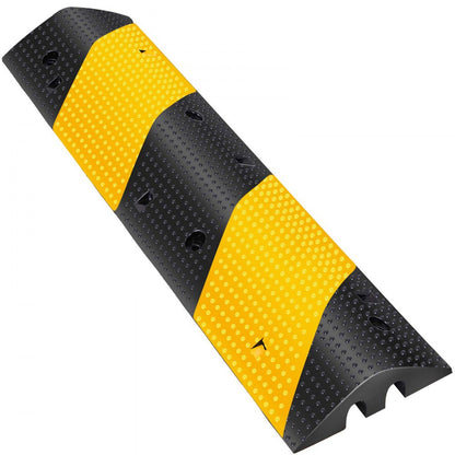 010319323186 - Durable Rubber Speed Bump 35.4"L with Reflective Yellow for Night Safety