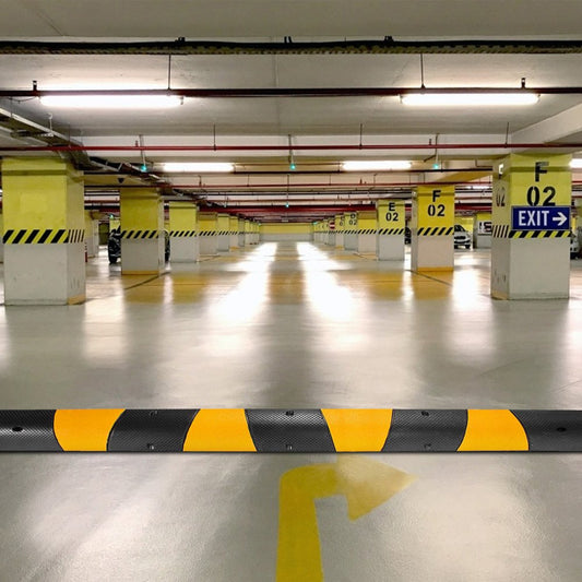 010254452701 - Heavy Duty Rubber Speed Bump with Reflective Strips, 72.8" x 12.2"