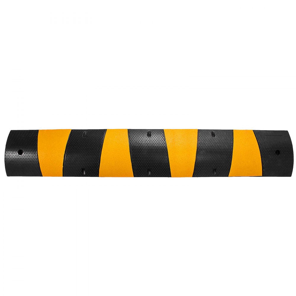 010254452701 - Heavy Duty Rubber Speed Bump with Reflective Strips, 72.8" x 12.2"