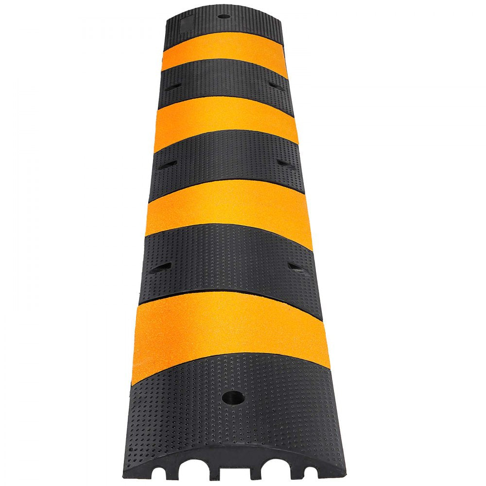 010254452701 - Heavy Duty Rubber Speed Bump with Reflective Strips, 72.8" x 12.2"